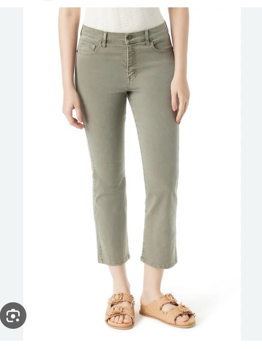 Sam Edelman Cropped Slim Jeans in Olive